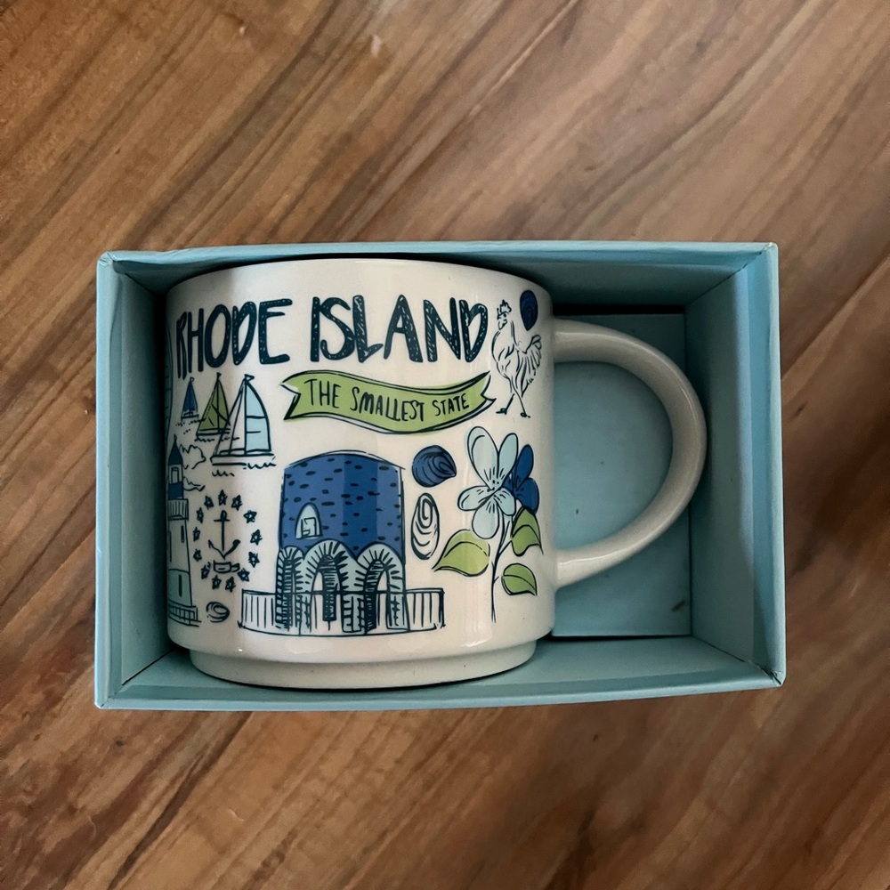 Rhode Island Themed Mug - Blue and Green